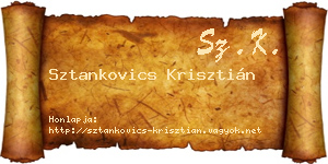 Sztankovics Krisztián névjegykártya